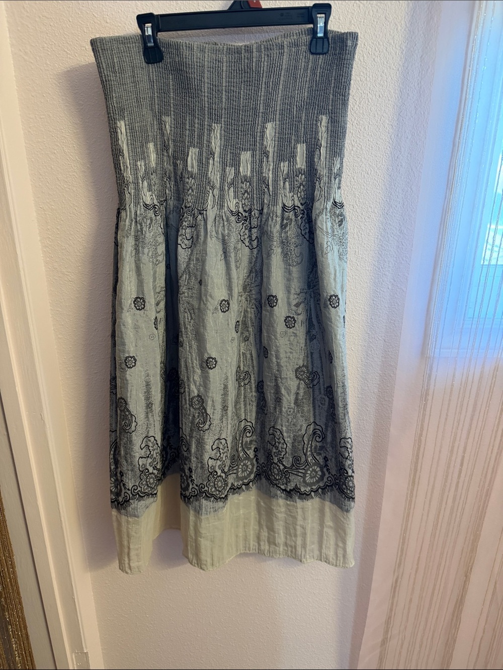 Gray Ombre Paisley Maxi Skirt or Dress